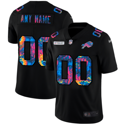 Buffalo Bills Custom Men's Nike Multi-Color Black 2020 NFL Crucial Catch Vapor Untouchable Limited Jerse